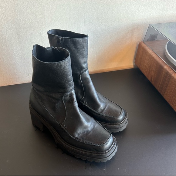 Free people 2nd skin leather penny platform boot black - Picture 4 of 10